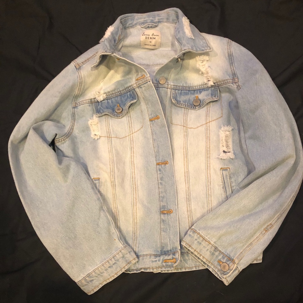 distressed denim jacket